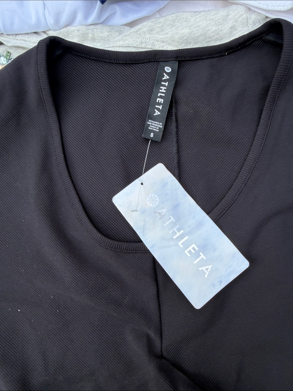 Athleta Black V-Neck Performance Tank